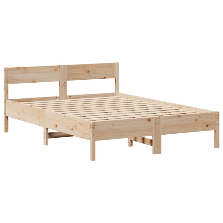 Bed met boekenkast zonder matras massief grenenhout 120x200 cm - Afbeelding 8