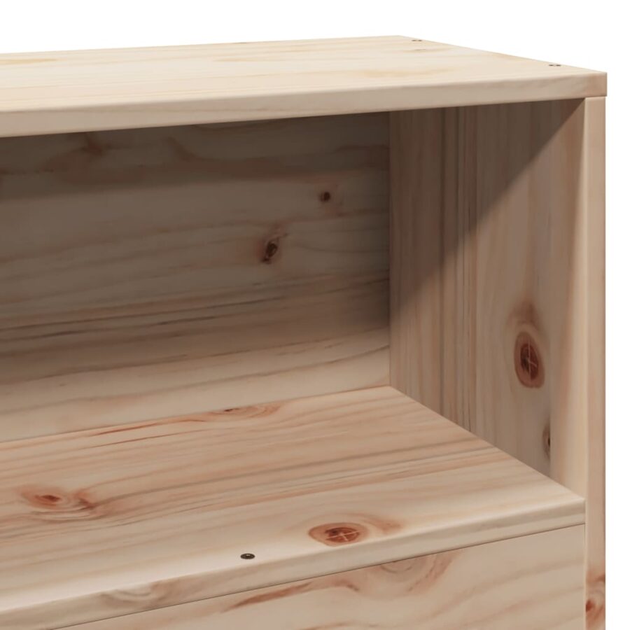 Bed met boekenkast zonder matras massief grenenhout 90x190 cm - Afbeelding 9