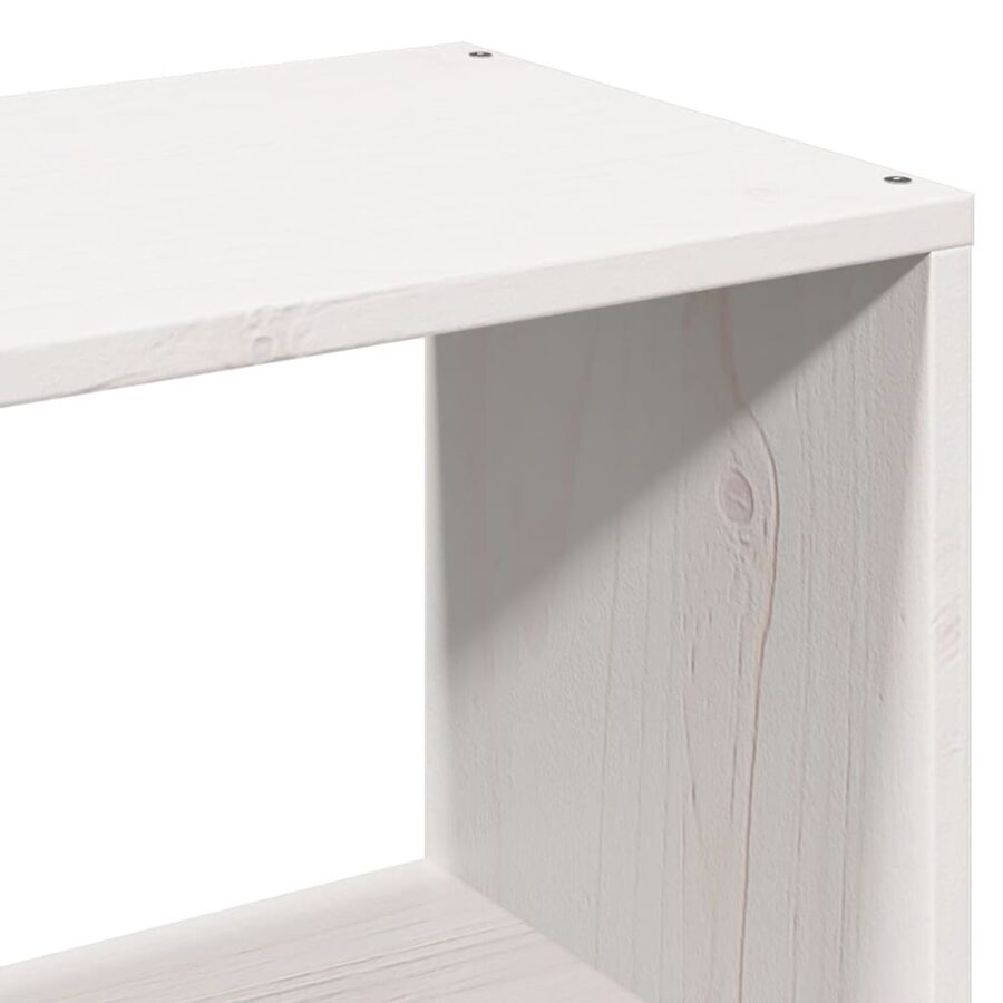 Bed met boekenkast zonder matras grenenhout wit 180x200 cm - Afbeelding 9