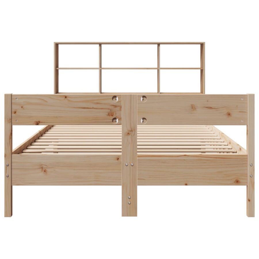 Bed met boekenkast zonder matras massief grenenhout 160x200 cm - Afbeelding 4