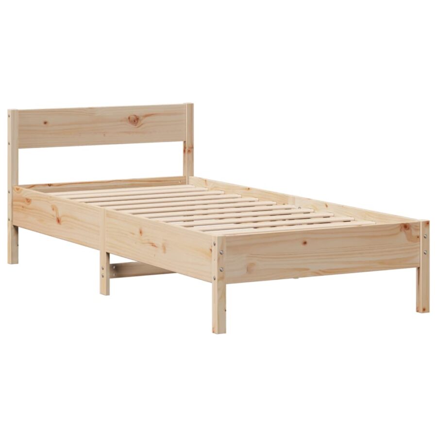 Bed met boekenkast zonder matras massief grenenhout 75x190 cm - Afbeelding 8