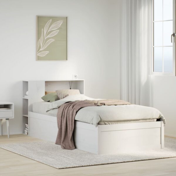 Bedframe zonder matras massief grenenhout wit 75x190 cm