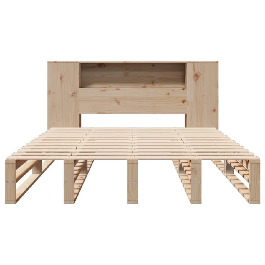 Bed met boekenkast zonder matras massief hout 120x200 cm - Afbeelding 4
