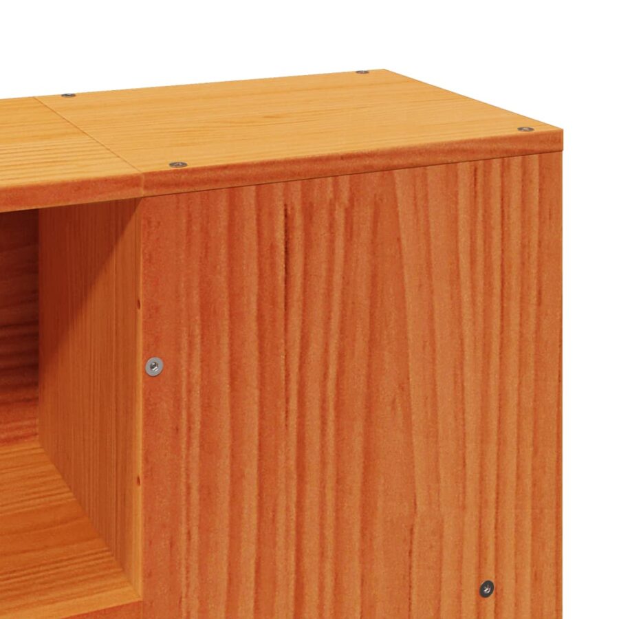 Bed met boekenkast zonder matras hout wasbruin 160x200 cm - Afbeelding 10