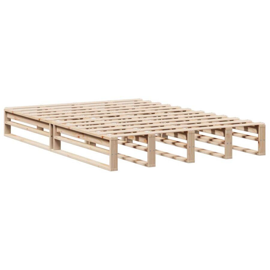 Bed met boekenkast zonder matras massief hout 140x190 cm - Afbeelding 6