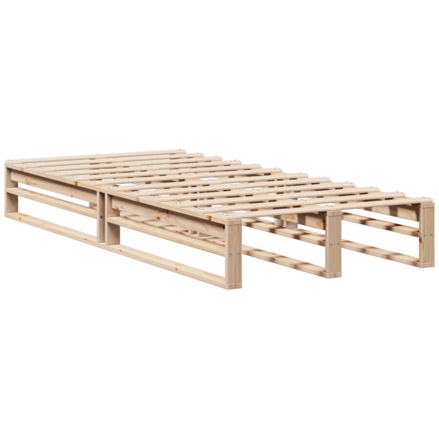 Bed met boekenkast zonder matras massief hout 100x200 cm - Afbeelding 5