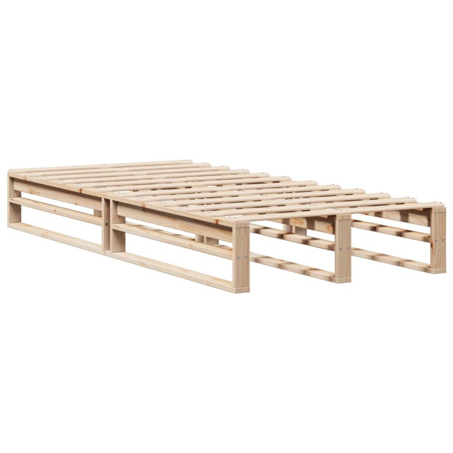 Bed met boekenkast zonder matras massief hout 90x200 cm - Afbeelding 5