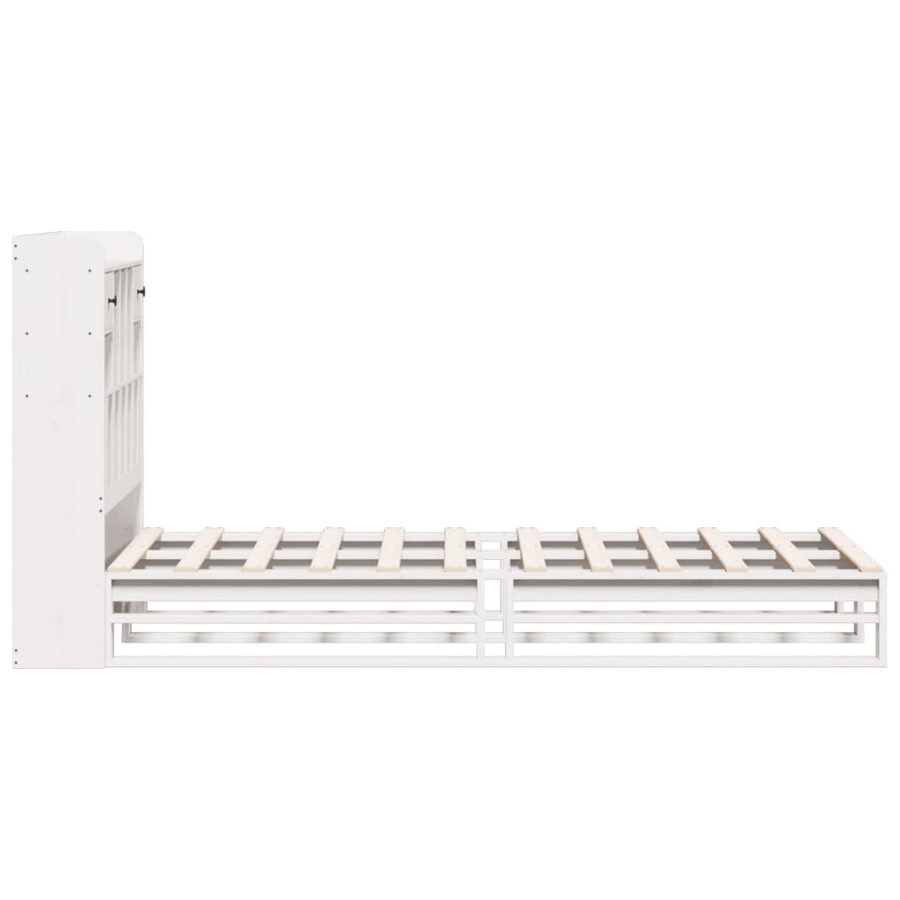 Bed met boekenkast zonder matras grenenhout wit 75x190 cm - Afbeelding 5
