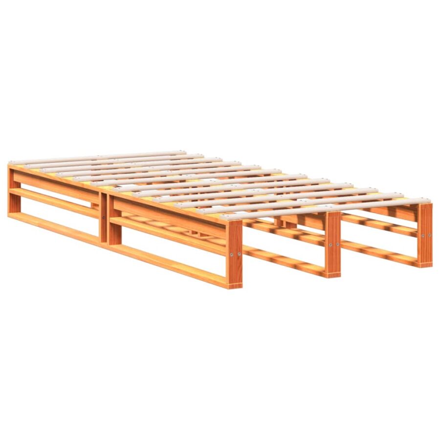 Bed met boekenkast zonder matras grenenhout wasbruin 90x190 cm - Afbeelding 5