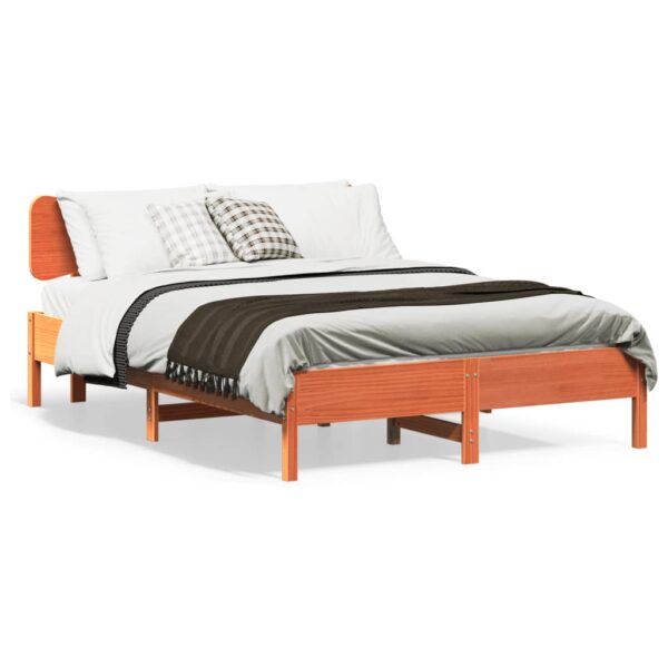 Bedframe zonder matras massief grenenhout wasbruin 120x190 cm