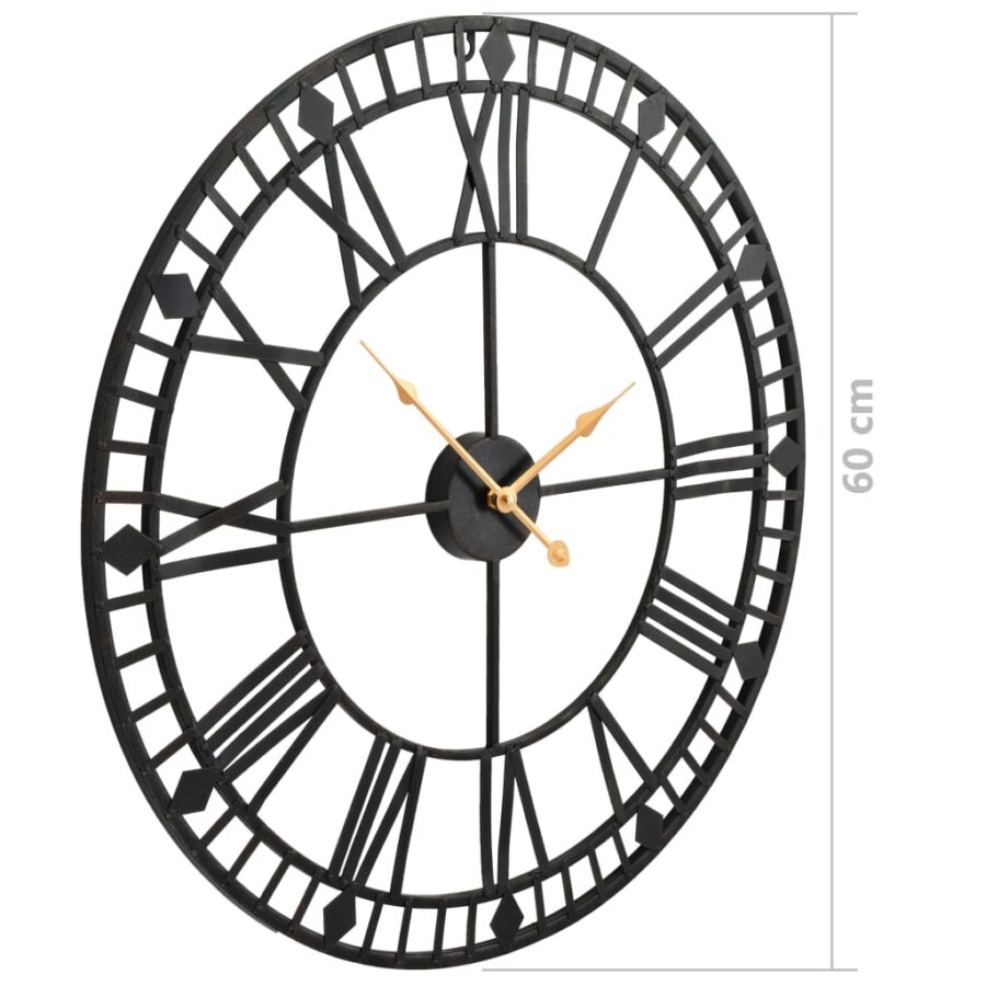 Wandklok vintage-stijl met quartz-mechanisme XXL 60 cm metaal - Afbeelding 6
