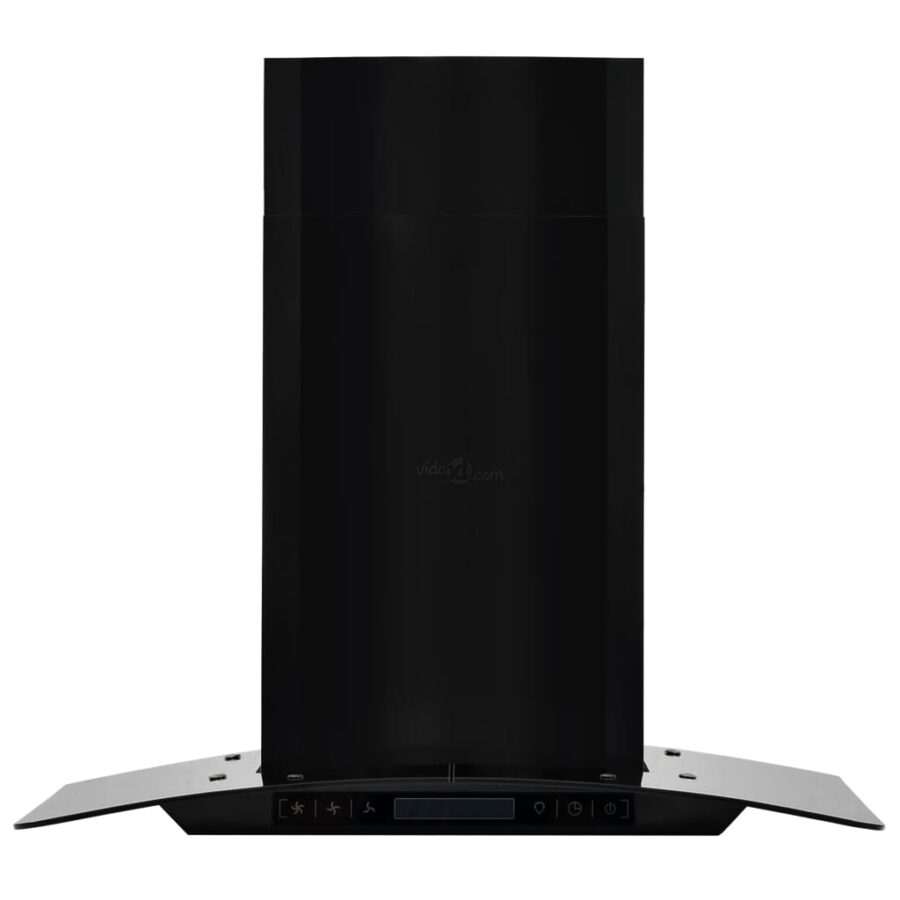 Wandafzuigkap 756 m³/u 60 cm roestvrij staal zwart - Afbeelding 2