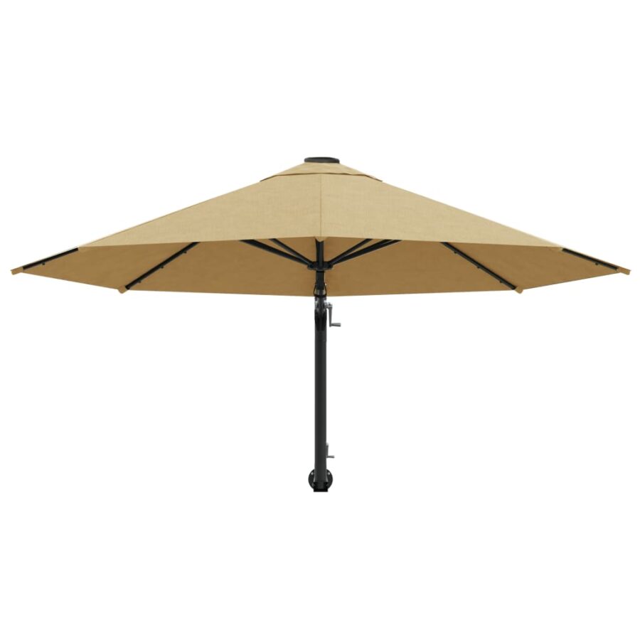 Wandparasol met metalen paal 300 cm taupe - Afbeelding 4