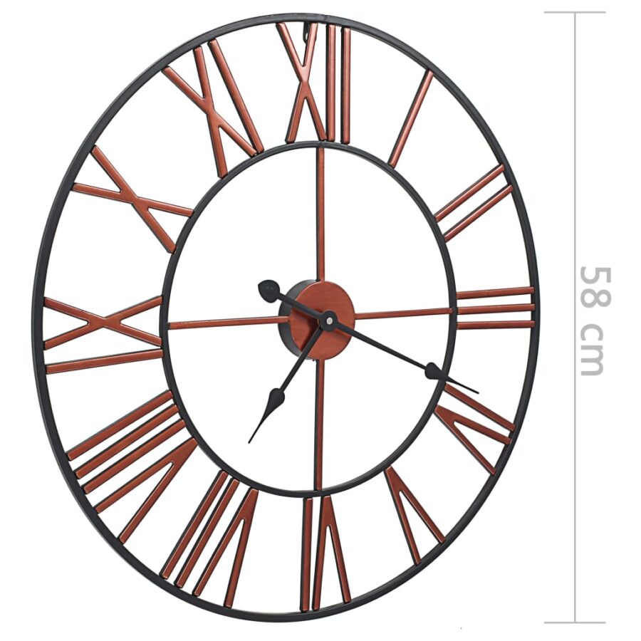 Wandklok 58 cm metaal rood - Afbeelding 6