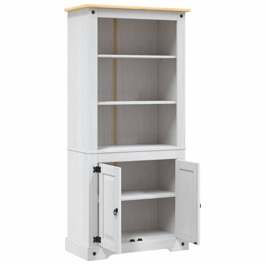 Wandkast 80x40x170 cm Mexicaans grenenhout Corona-stijl wit - Afbeelding 6
