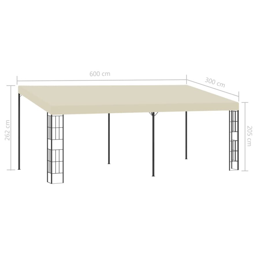 Wandprieel 3x6 m stof crèmekleurig - Afbeelding 6