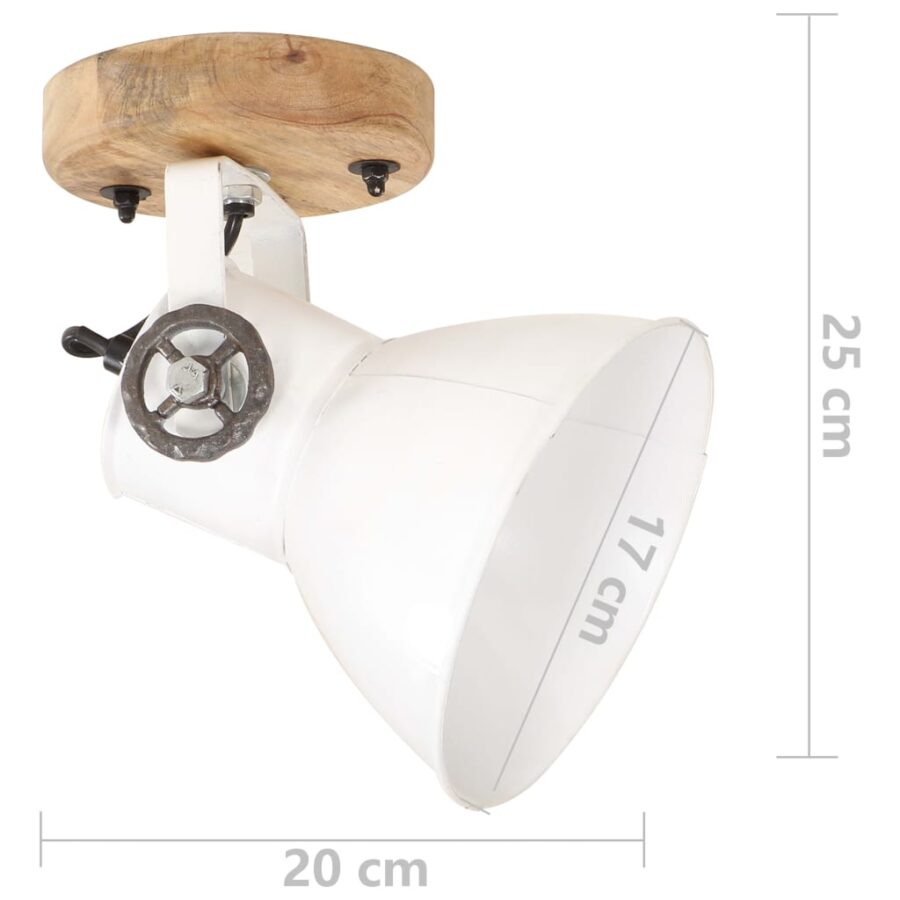 Wand-/plafondlampen industrieel 2 st E27 20x25 cm wit - Afbeelding 9
