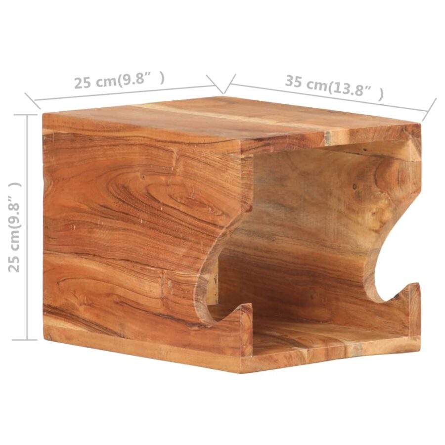 Wandfietsenrek 35x25x25 cm massief acaciahout - Afbeelding 8