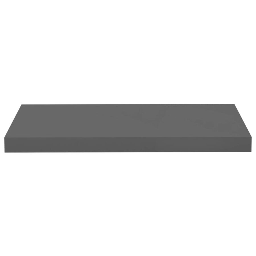 Wandschap zwevend 60x23,5x3,8 cm MDF hoogglans grijs - Afbeelding 4