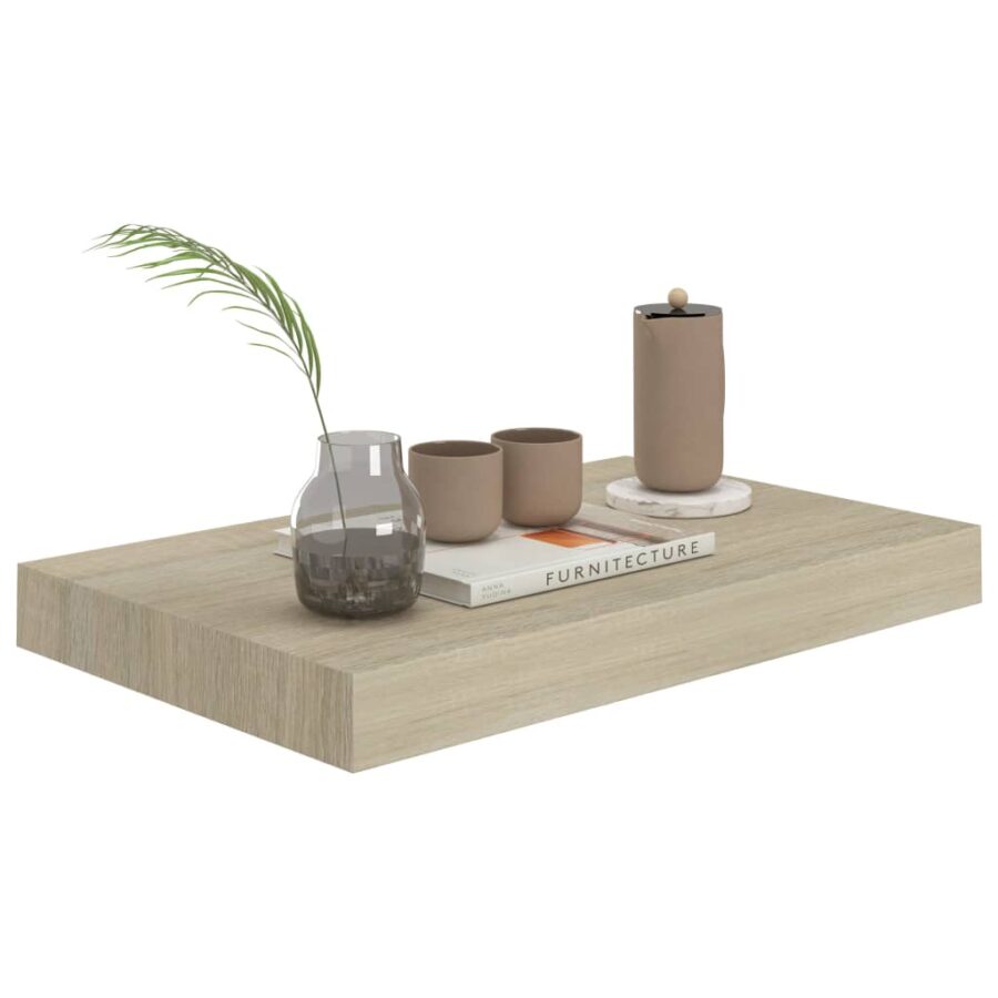 Wandschap zwevend 40x23x3,8 cm MDF eikenkleurig - Afbeelding 3