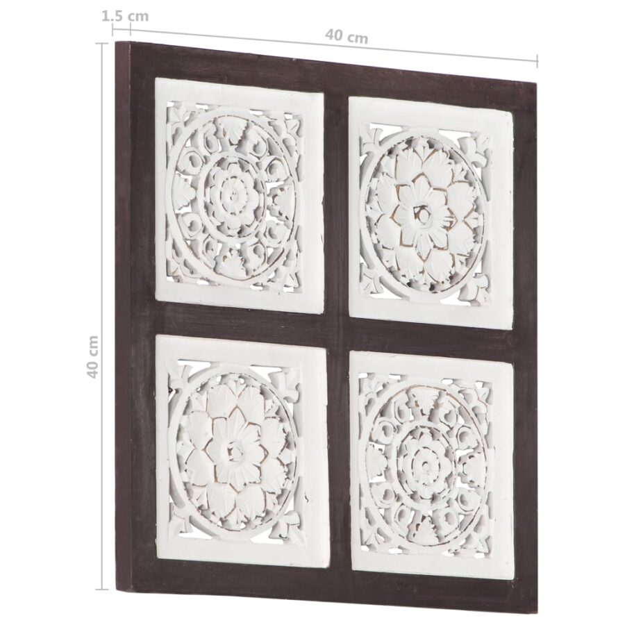 Wandpaneel handgesneden 40x40x1,5 cm MDF bruin en wit - Afbeelding 7