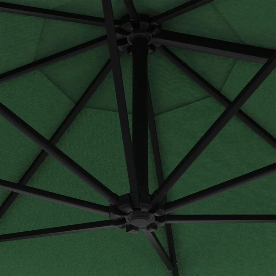 Wandparasol met LED's 300 cm groen - Afbeelding 8