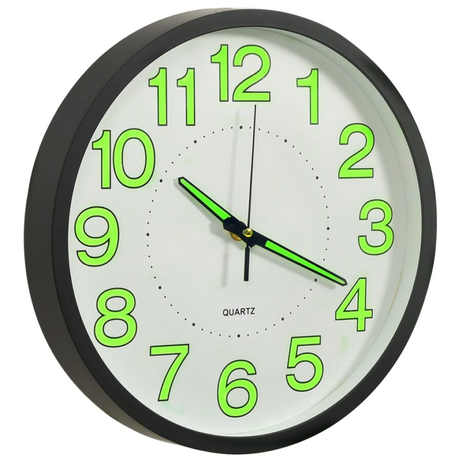 Wandklok lichtgevend 30 cm zwart - Afbeelding 2