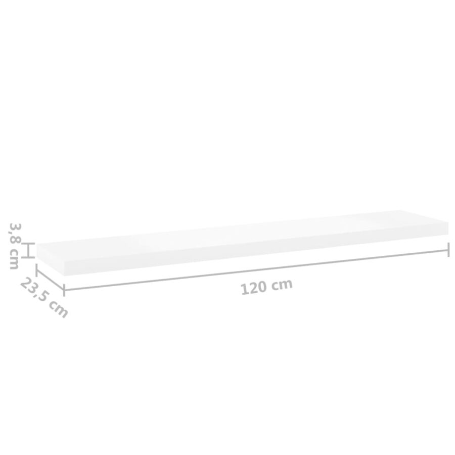 Wandschap zwevend 120x23,5x3,8 cm MDF eikenkleurig en wit - Afbeelding 7