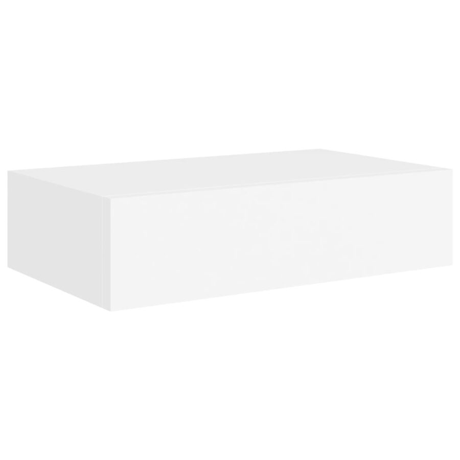 Wandschap met lade 40x23,5x10 cm MDF wit - Afbeelding 2