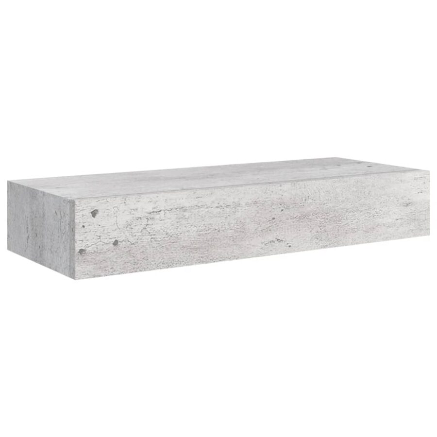Wandschap met lade 60x23,5x10 cm MDF betongrijs - Afbeelding 2