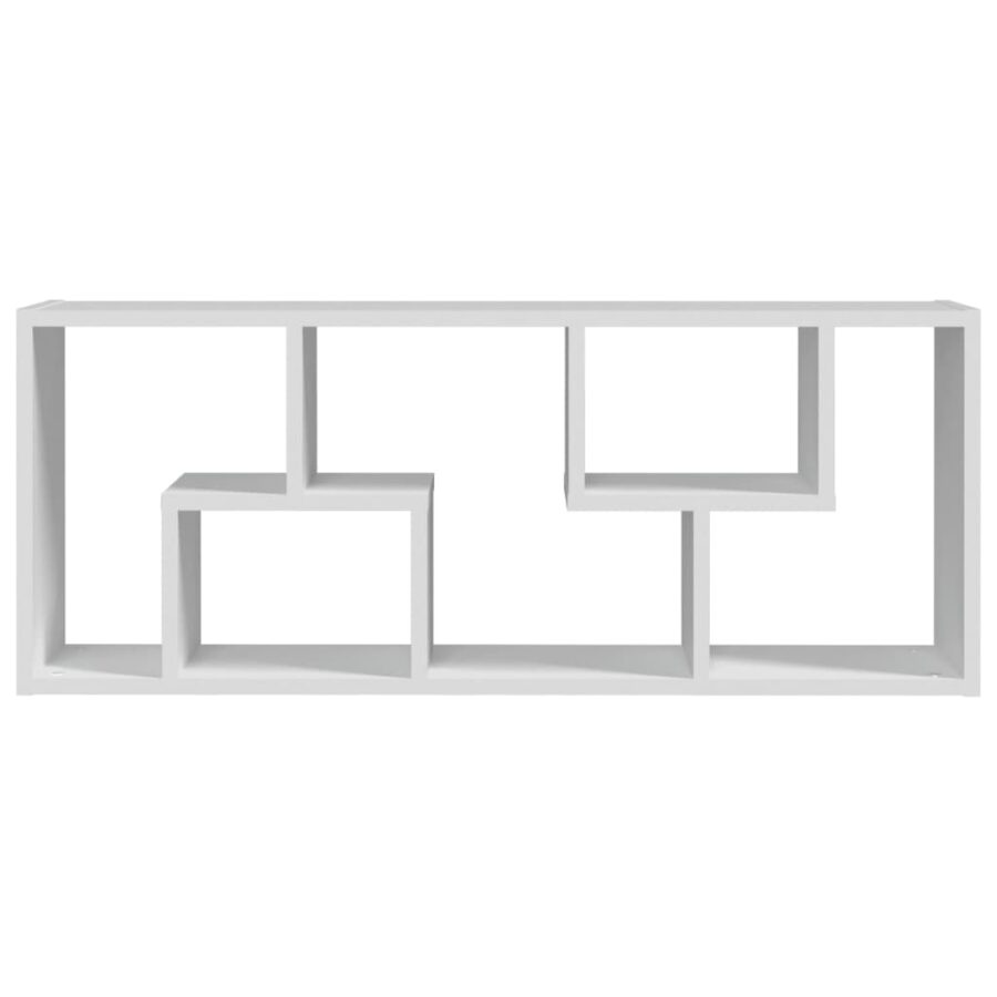 Wandschap 36x16x90 cm bewerkt hout wit - Afbeelding 6