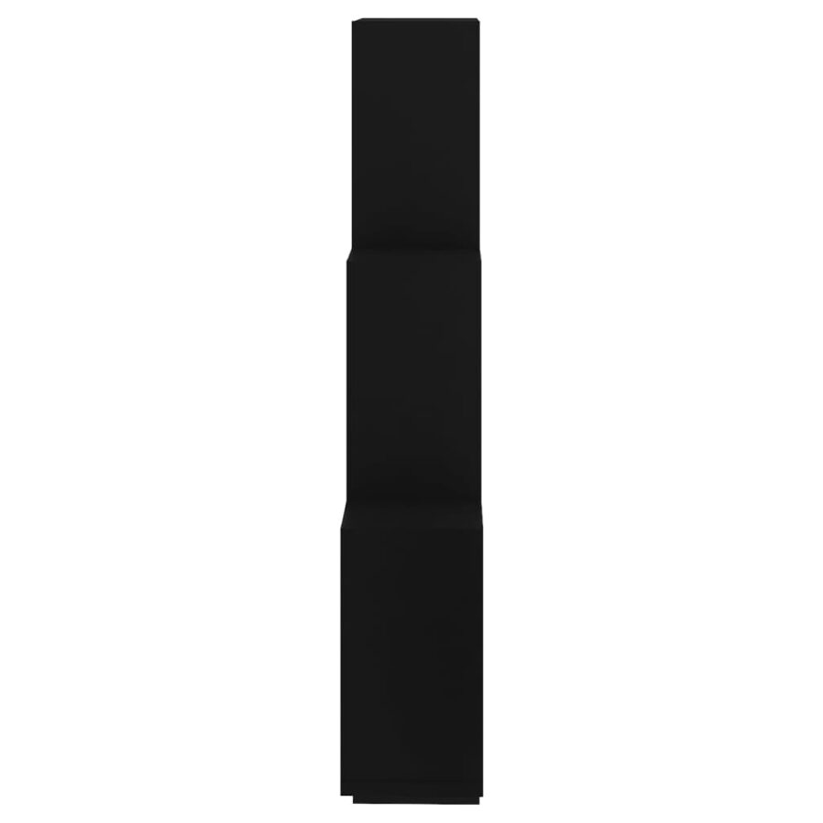 Wandschap kubus 78x15x93 cm bewerkt hout zwart - Afbeelding 5