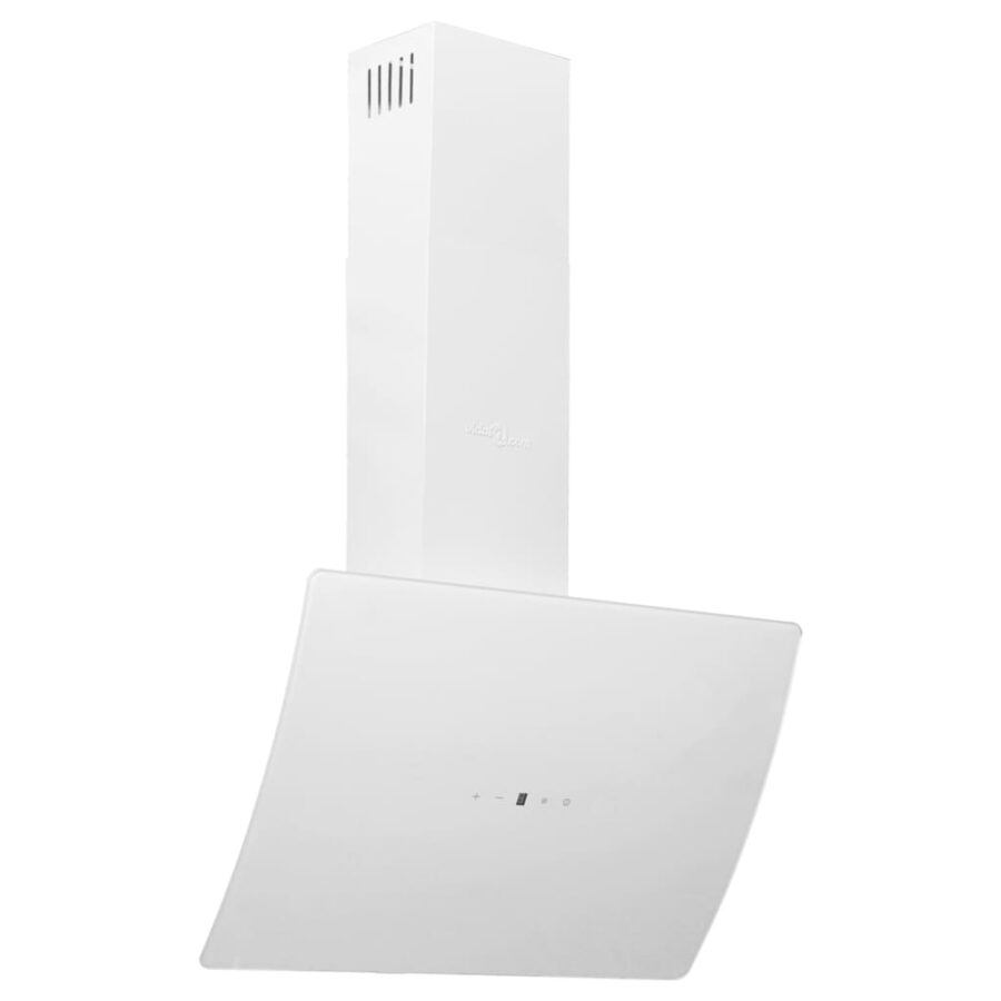 Wandafzuigkap 60 cm staal en gehard glas wit - Afbeelding 2