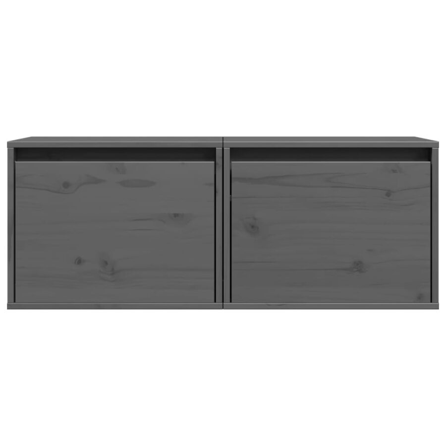 Wandkasten 2 st 45x30x35 cm massief grenenhout grijs - Afbeelding 5