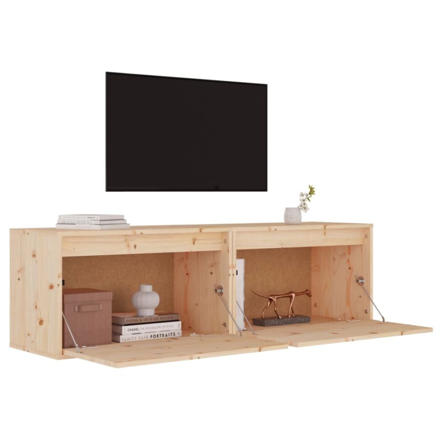 Wandkasten 2 st 60x30x35 cm massief grenenhout - Afbeelding 4