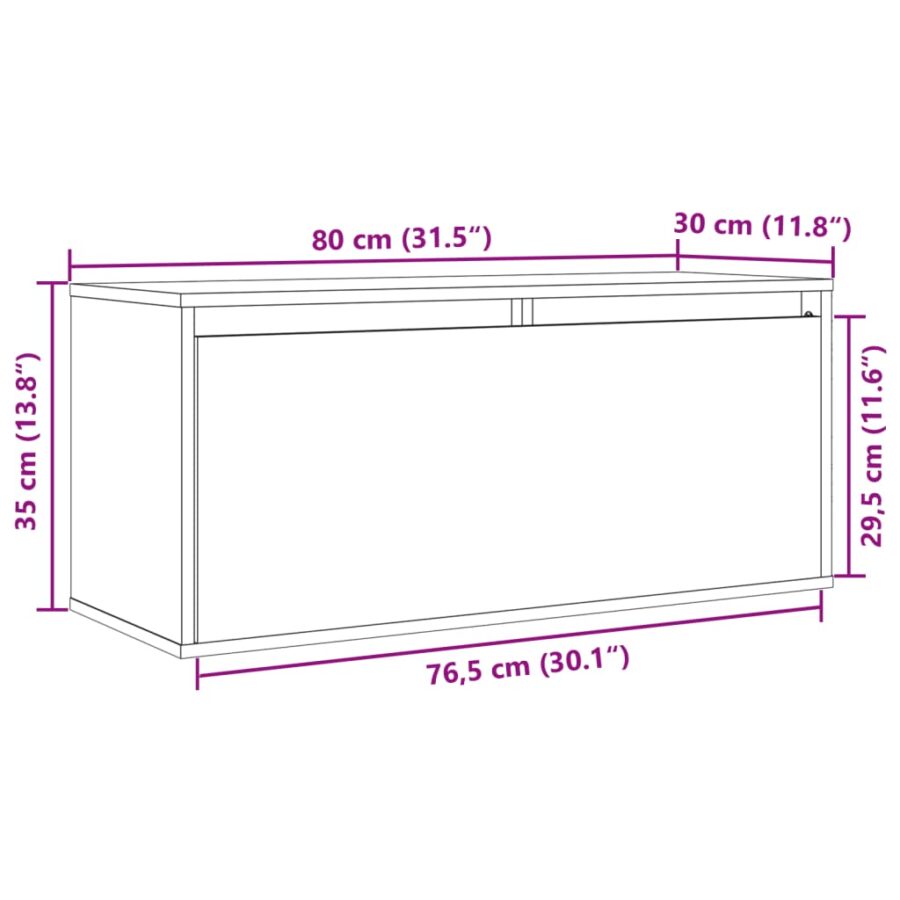 Wandkast 80x30x35 cm massief grenenhout honingbruin - Afbeelding 15
