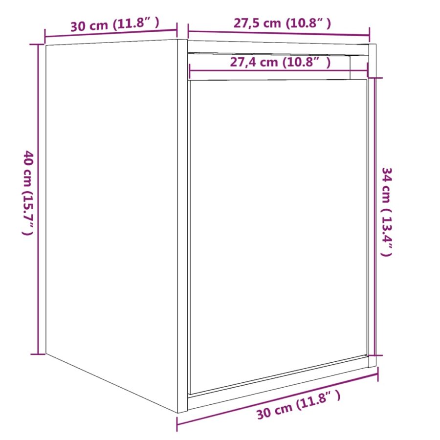 Wandkasten 2 st 30x30x40 cm massief grenenhout wit - Afbeelding 10