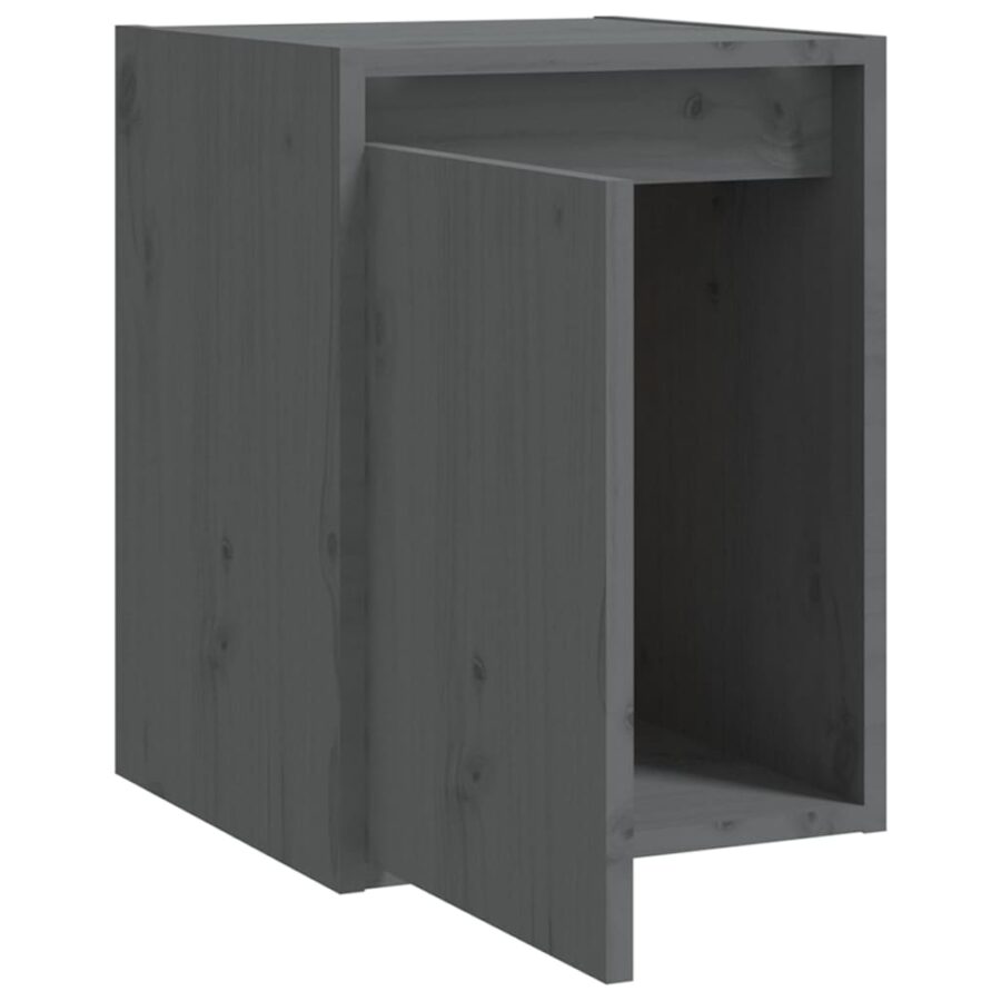 Wandkasten 2 st 30x30x40 cm massief grenenhout grijs - Afbeelding 8