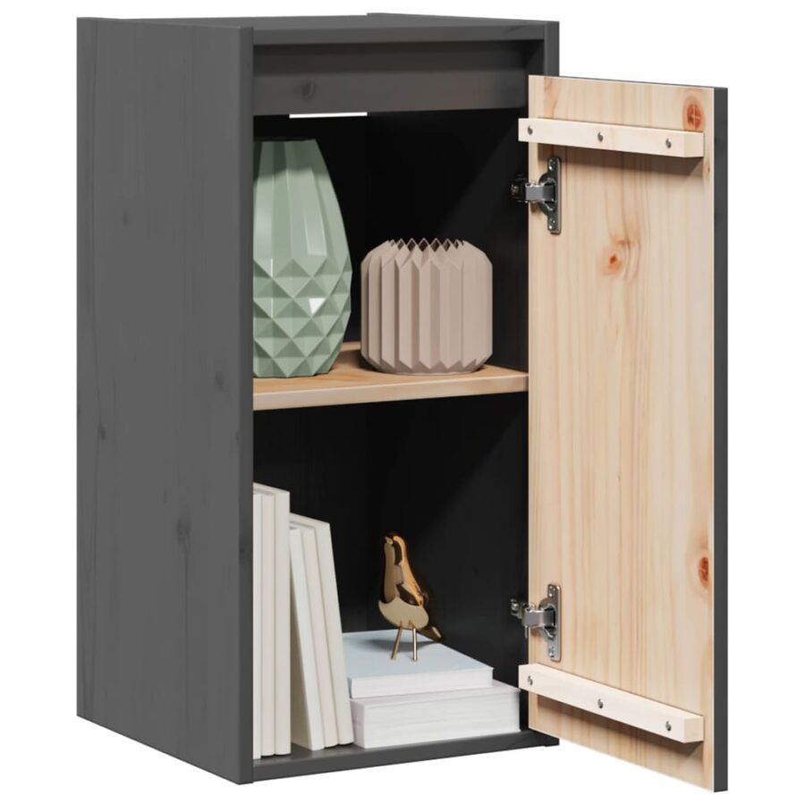 Wandkast 30x30x60 cm massief grenenhout grijs - Afbeelding 3
