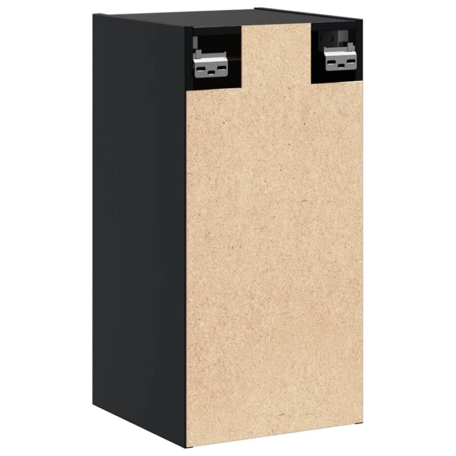Wandkasten 2 st 30x30x60 cm massief grenenhout zwart - Afbeelding 9