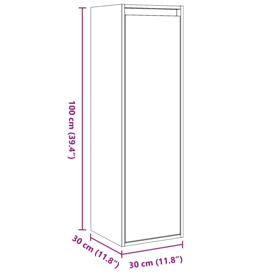Wandkast 30x30x100 cm massief grenenhout honingbruin - Afbeelding 12