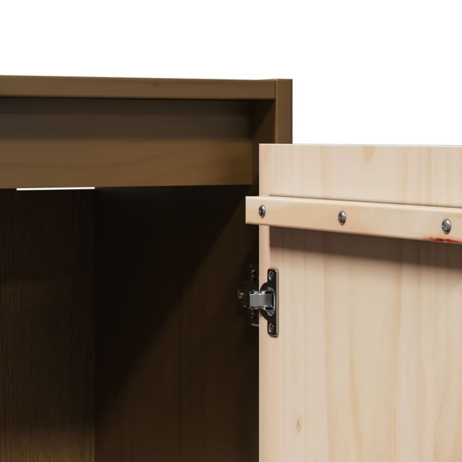 Wandkast 30x30x100 cm massief grenenhout honingbruin - Afbeelding 9