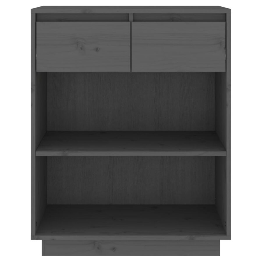 Wandkast 60x34x75 cm massief grenenhout grijs - Afbeelding 5