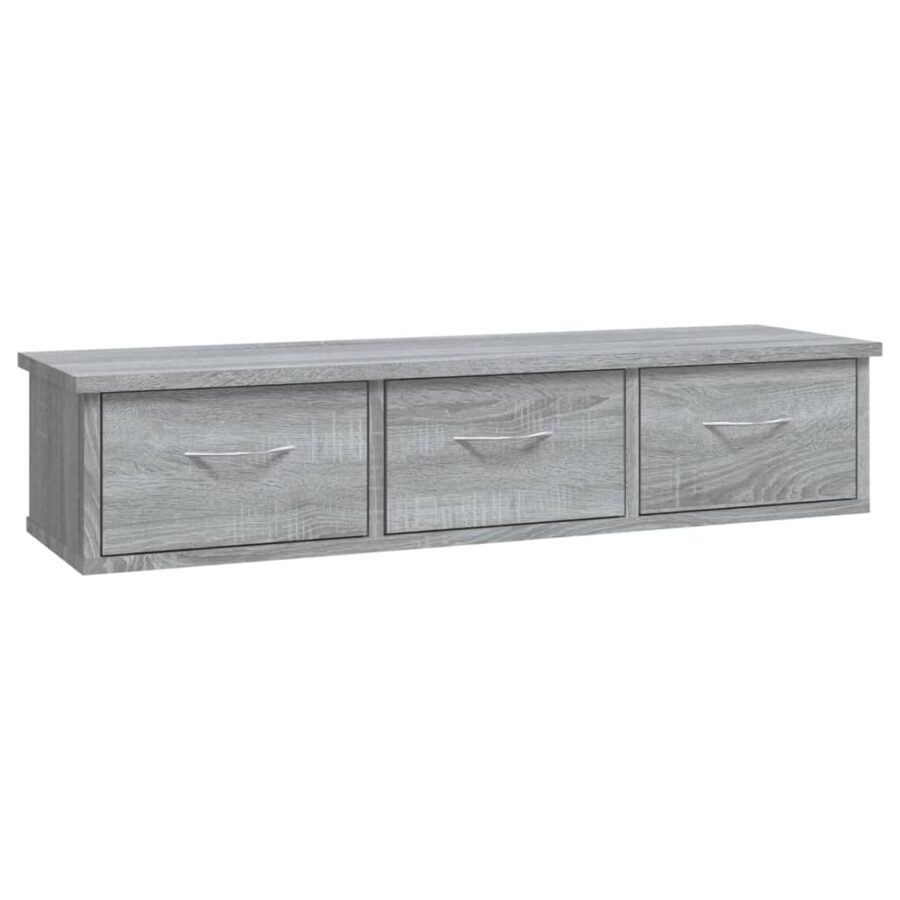 Wandkast 88x26x18,5 cm bewerkt hout grijs sonoma eikenkleurig - Afbeelding 2