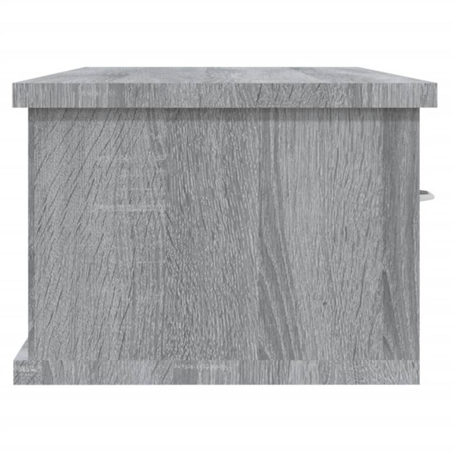 Wandkast 88x26x18,5 cm bewerkt hout grijs sonoma eikenkleurig - Afbeelding 6