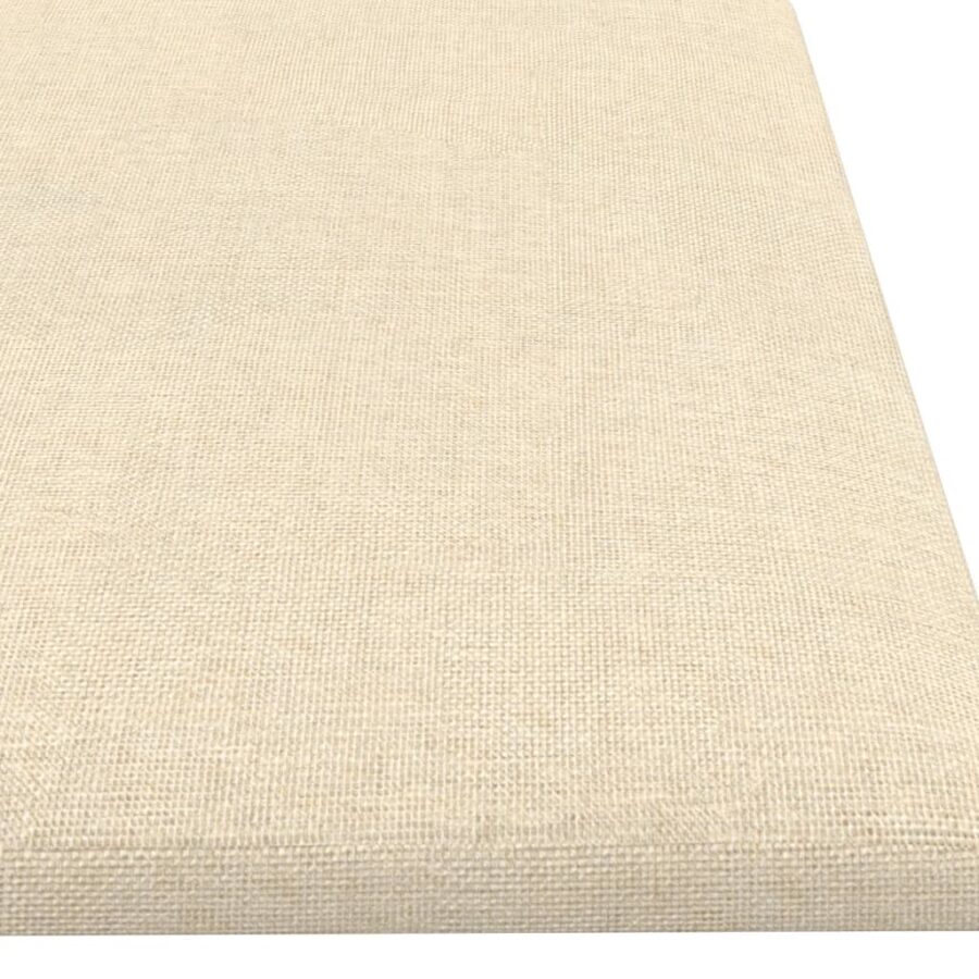 Wandpanelen 12 st 1,08 m² 60x15 cm stof crèmekleurig - Afbeelding 6