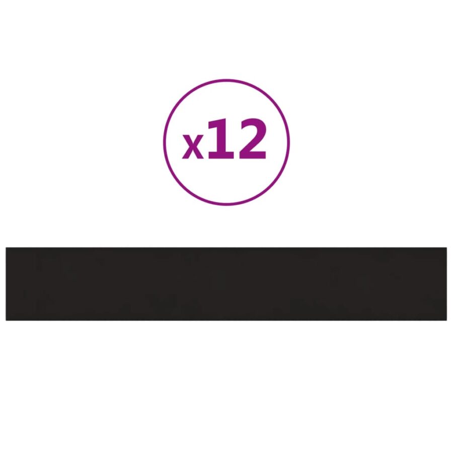 Wandpanelen 12 st 1,62 m² 90x15 cm fluweel zwart - Afbeelding 2
