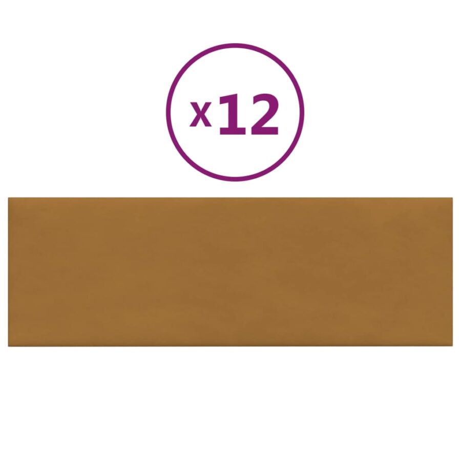Wandpanelen 12 st 3,24 m² 90x30 cm fluweel bruin - Afbeelding 2