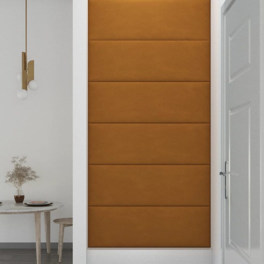Wandpanelen 12 st 3,24 m² 90x30 cm fluweel bruin - Afbeelding 4