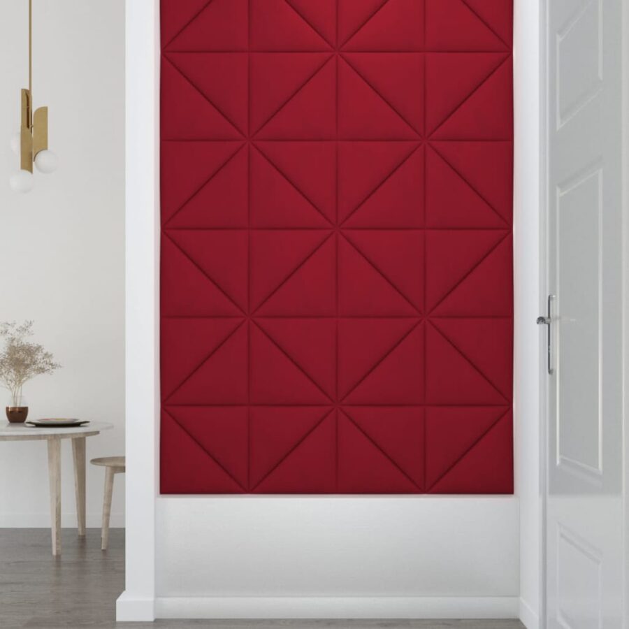 Wandpanelen 12 st 0,54 m² 30x30 cm fluweel wijnrood - Afbeelding 4